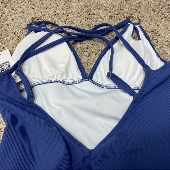 Charmo swimsuit women's size medium 8 blue one piece strappy new with tags - Picture 5 of 13